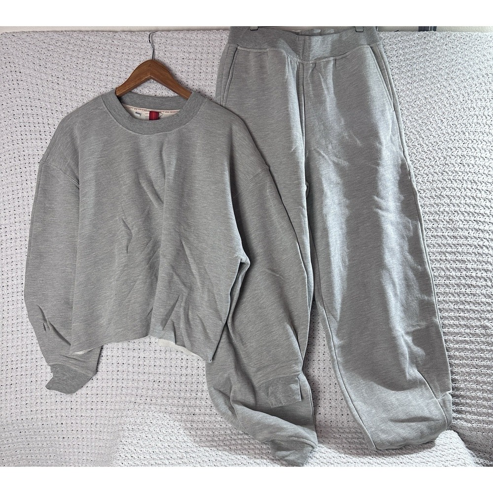 Limited Edition Left On Friday Two Piece Grey Loungewear Set Baggy Fit